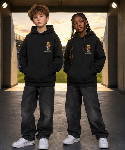 Cristiano Ronaldo Portugal #7 Shhh Silence Célébration Portrait Sweat à Capuche Enfant Fan