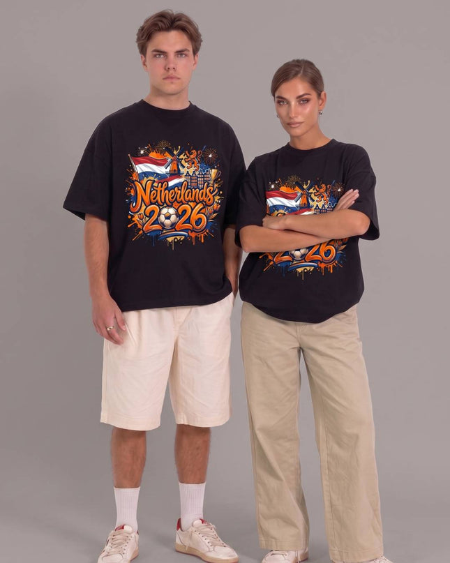 Pays-Bas 2026 Graffiti Fiesta Orange Football Coupe du Monde Unisexe T-Shirt Fan