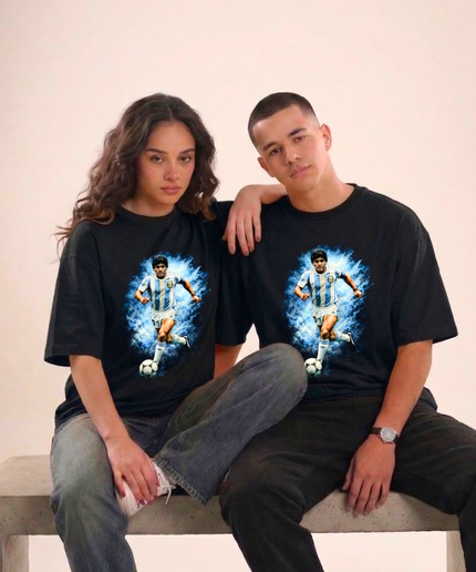Diego Maradona Argentina Dribble Action Unisex Fan T-Shirt