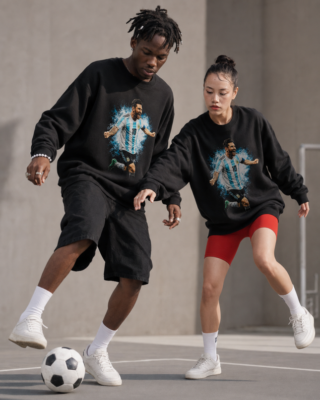Lionel Messi Argentina Screaming Celebration Crewneck – Unisex Soccer Fan Sweatshirt