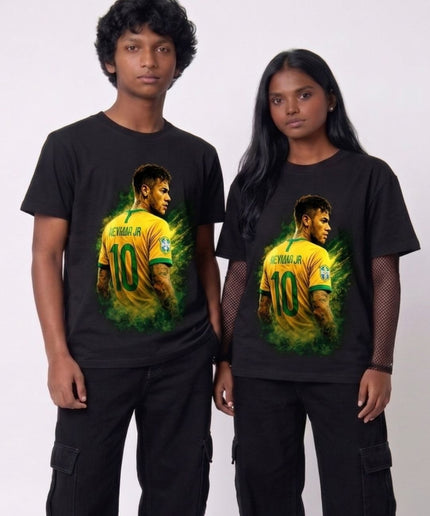 T-shirt Fan Unisexe Neymar Jr. #10 Brésil - Portrait Dos