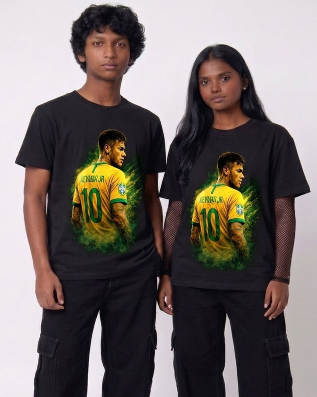 Neymar Jr. #10 Brazil Back Portrait Unisex Fan T-Shirt
