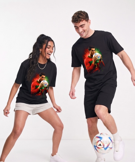 Cristiano Ronaldo Ballon Baiser Portugal Fan T-Shirt