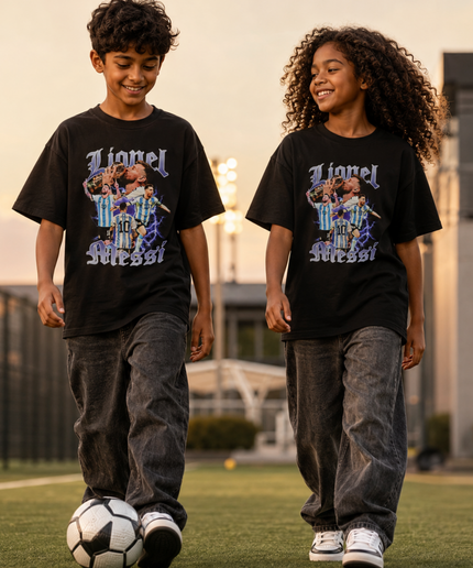 Lionel Messi Argentina Gothic Trophy Collage Kids Fan T-Shirt Vol. 2