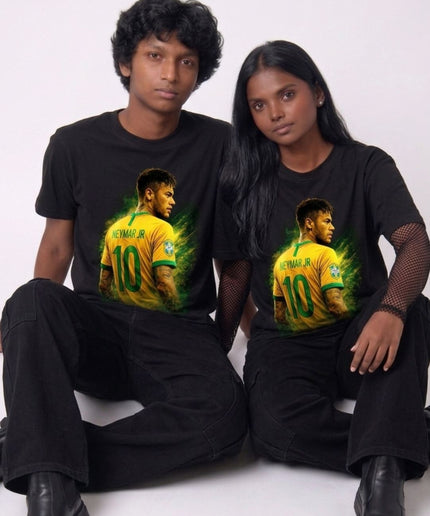 T-shirt Fan Unisexe Neymar Jr. #10 Brésil - Portrait Dos