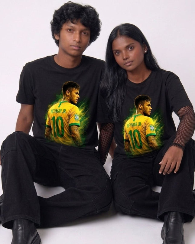 Neymar Jr. #10 Brazil Back Portrait Unisex Fan T-Shirt