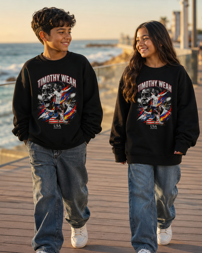 Timothy Weah USA 2026 Kids Fan Crewneck