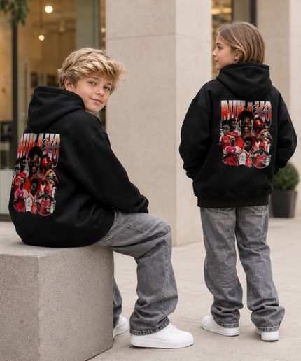 Bukayo Saka #7 Arsenal Retro Bootleg Collage Kids Fan Hoodie