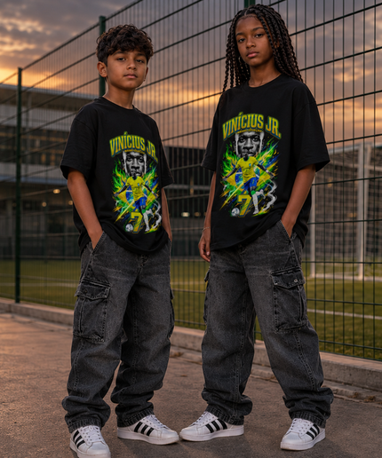 Vinicius Jr. Brazil #7 Fire Kids Fan T-Shirt