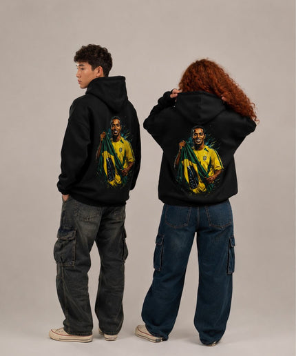 Ronaldinho Brazil Flag Smile Portrait Adult Fan Hoodie