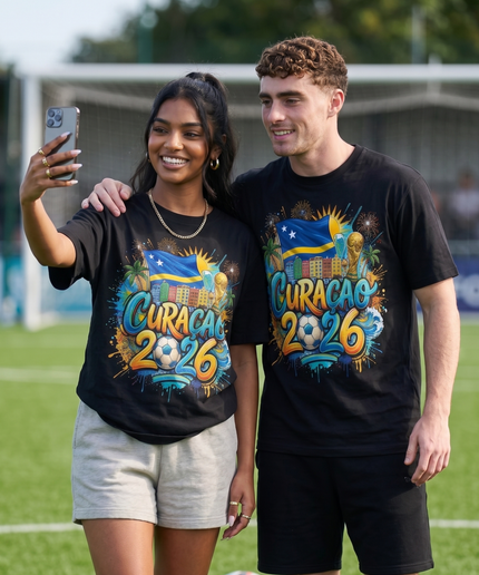 T-shirt unisexe fan Drapeau Graffiti Curaçao 2026
