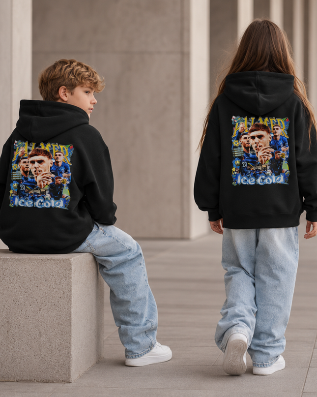 Sweat à capuche enfant Cole Palmer #20 Chelsea Fan Glacé