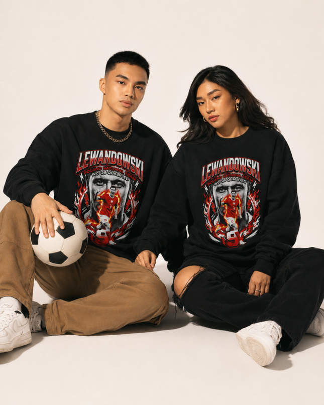 Robert Lewandowski Poland WC 2026 Fire Unisex Fan Crewneck