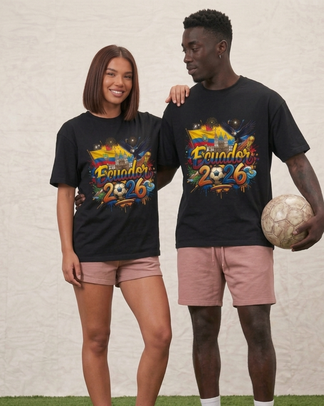 T-shirt unisexe Coupe du Monde de Football Équateur 2026 Édition Graffiti