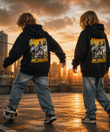 Sweat à capuche enfant Jude Bellingham Real Madrid style rétro