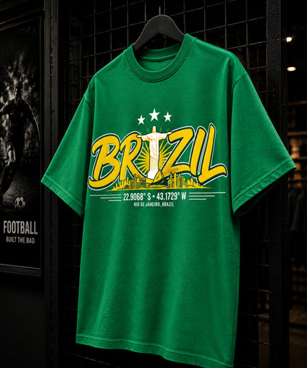 Brazil Rio de Janeiro Skyline 22.9068° S · 43.1729° W Unisex Fan T-Shirt