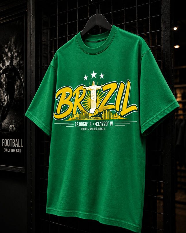 Brazil Rio de Janeiro Skyline 22.9068° S · 43.1729° W Unisex Fan T-Shirt