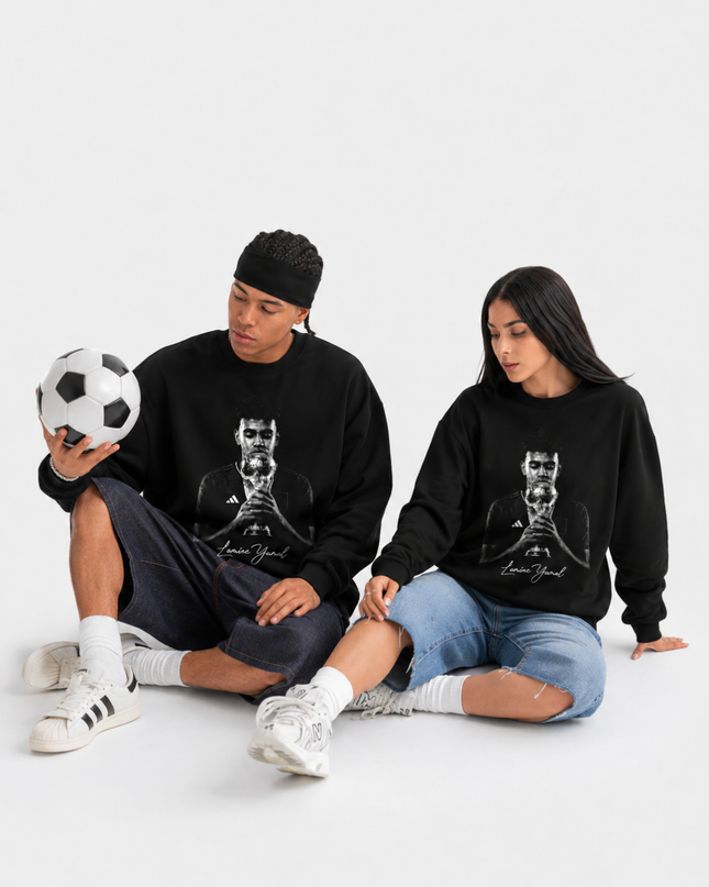 Lamine Yamal World Cup Trophy Signature Portrait Unisex Fan Crewneck