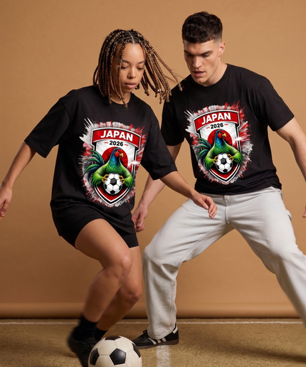 T-shirt unisexe fan blason coq Japon 2026