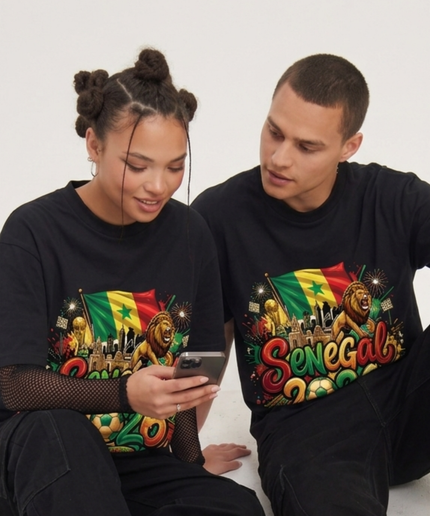 T-shirt Unisexe Supporters Lions de la Teranga Sénégal Coupe du Monde de Football 2026
