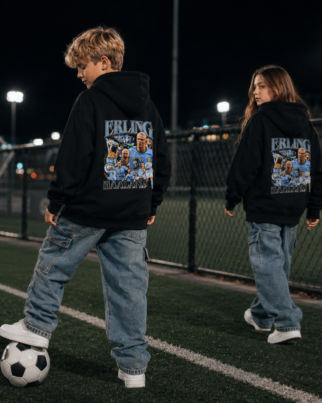 Sweat à capuche enfant Erling Haaland Man City - Collection rétro