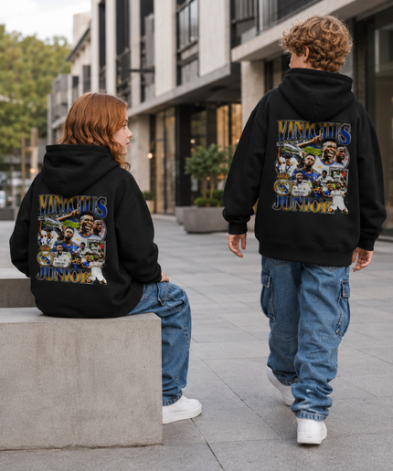 Vinicius Junior Real Madrid Retro Bootleg Kids Fan Hoodie