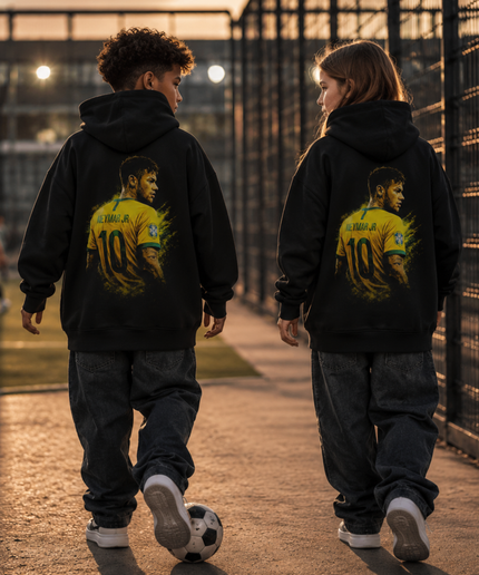 Neymar Jr Brésil #10 Portrait Sweat à Capuche Enfant Fan