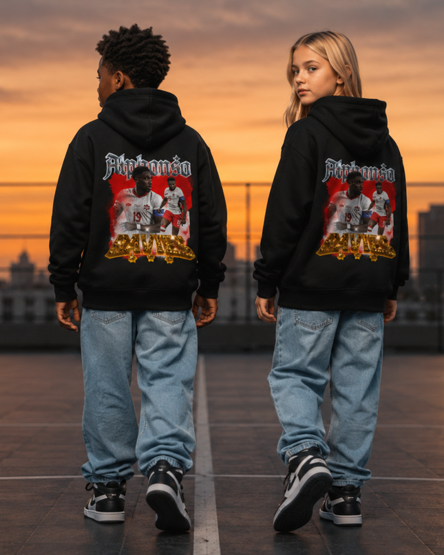 Alphonso Davies #19 Canada Kids Fan Hoodie