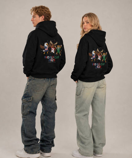 World Cup 2026 Canada USA Mexico Mascots Unisex Fan Hoodie