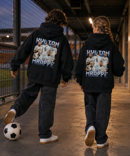 Kylian Mbappé Real Madrid Collage Sweat à Capuche Enfant Fan