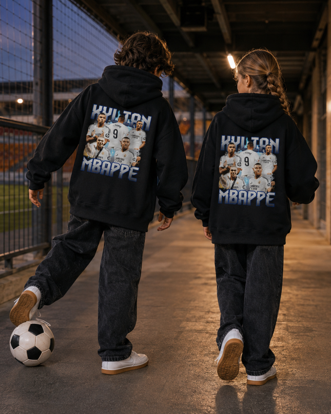 Kylian Mbappé Real Madrid Collage Sweat à Capuche Enfant Fan