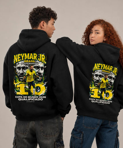 Neymar Jr. #10 Brésil Coupe du Monde 2026 Sweat à Capuche Unisexe pour Fans