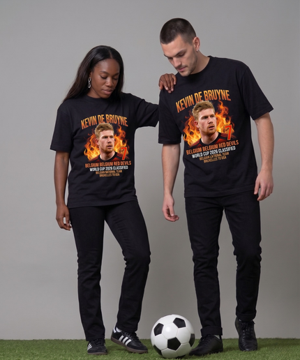 T-shirt de fan unisexe classifié Kevin De Bruyne #7 Belgique Diables Rouges Coupe du Monde 2026