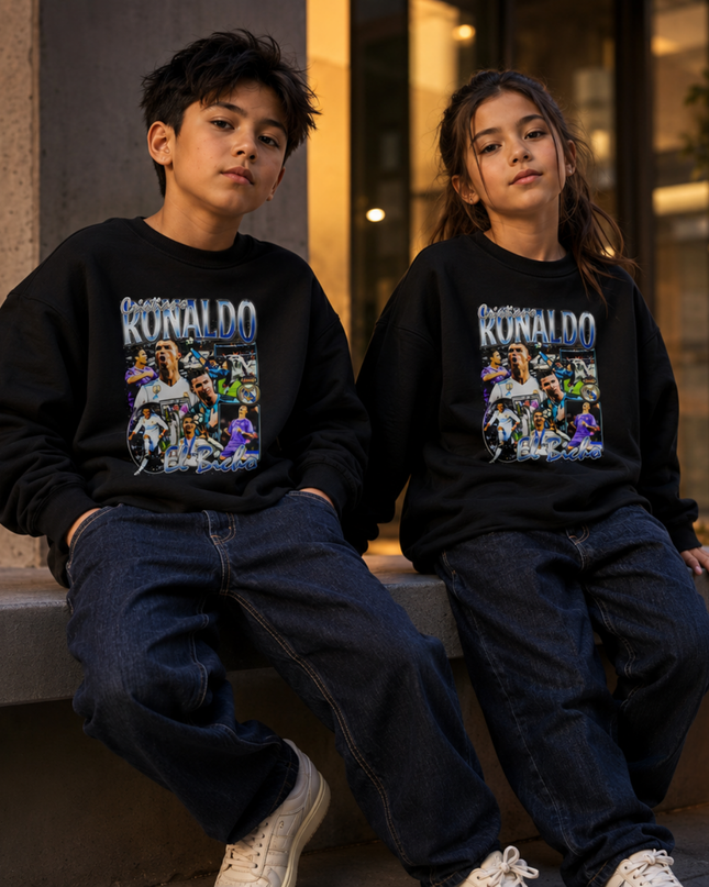 Cristiano Ronaldo Real Madrid El Bicho Bootleg Multi-Pose Kids Fan Crewneck