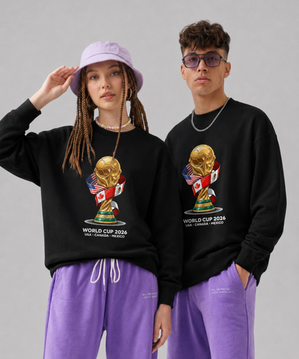 World Cup 2026 USA Canada Mexico Trophy Flags Unisex Fan Crewneck
