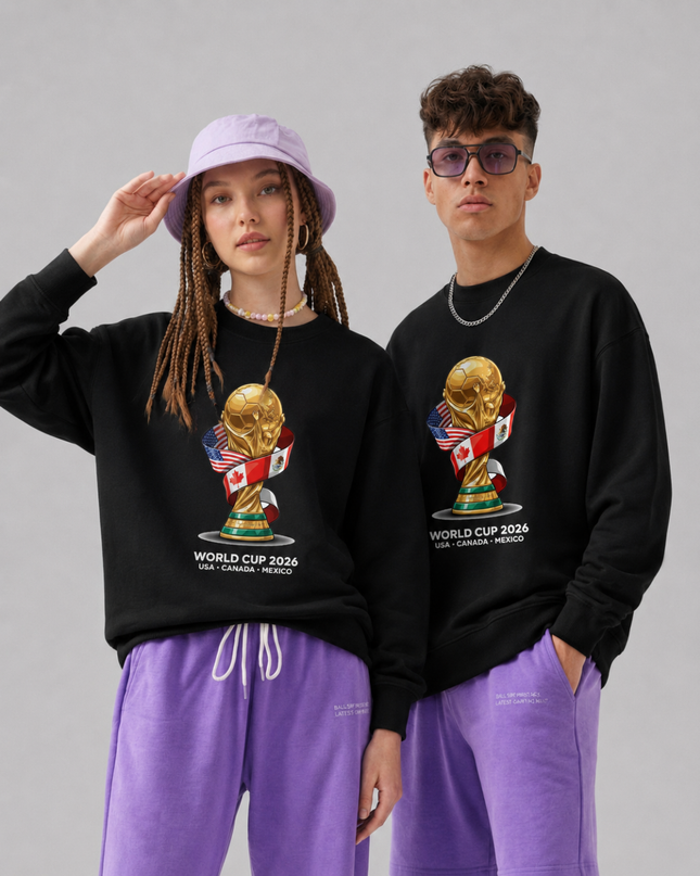 World Cup 2026 USA Canada Mexico Trophy Flags Unisex Fan Crewneck