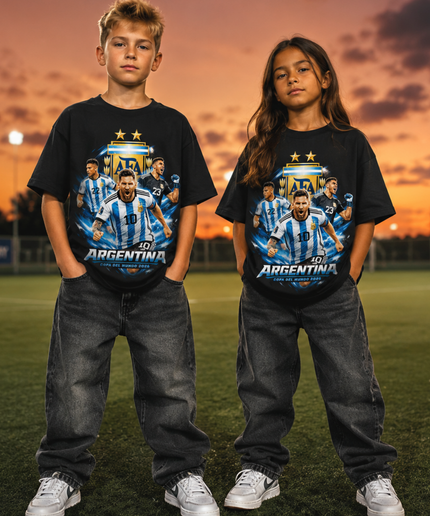 Argentina Copa del Mundo 2026 Squad Fire Kids Fan T-Shirt