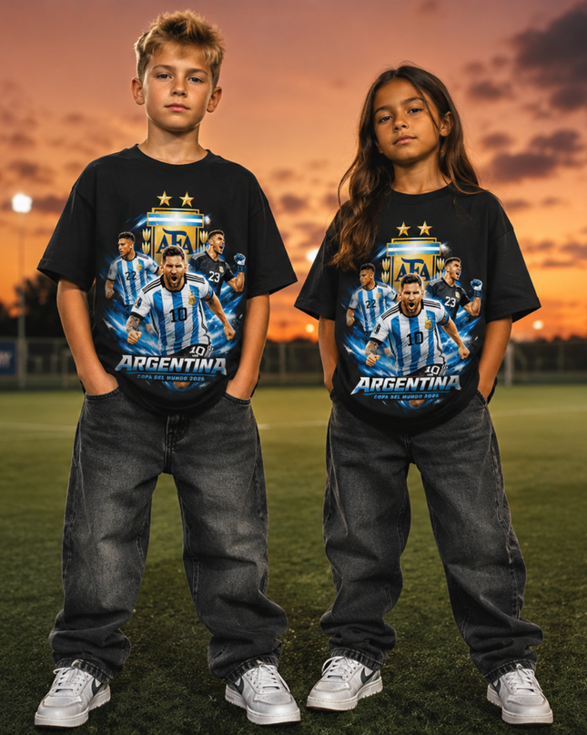 T-shirt enfant fan Argentine Coupe du Monde 2026