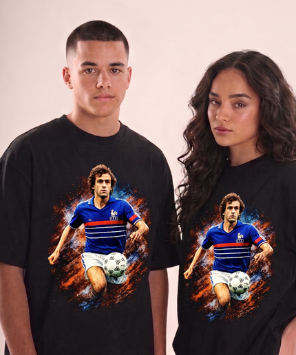T-shirt unisexe de fan Michel Platini France Galaxy Action Legend
