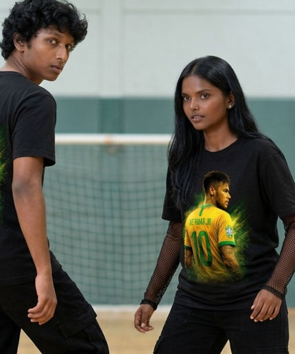 T-shirt Fan Unisexe Neymar Jr. #10 Brésil - Portrait Dos