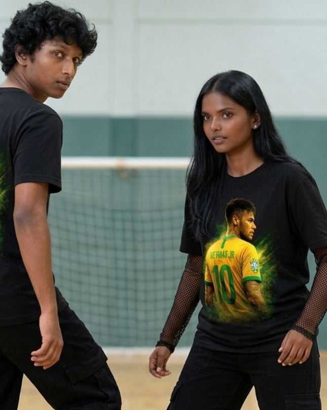 Neymar Jr. #10 Brazil Back Portrait Unisex Fan T-Shirt