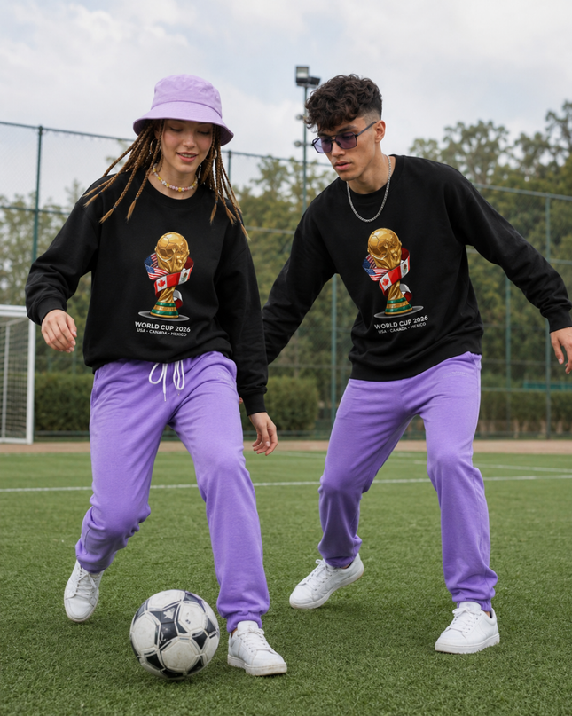 World Cup 2026 USA Canada Mexico Trophy Flags Unisex Fan Crewneck