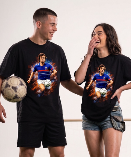 T-shirt unisexe de fan Michel Platini France Galaxy Action Legend