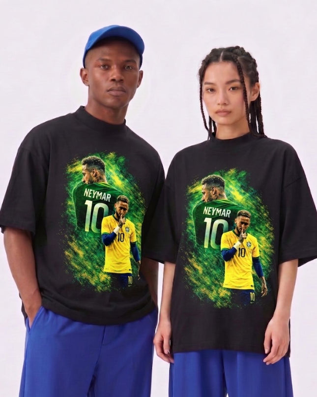 Neymar Jr. #10 Brazil Silence Gesture Unisex Fan T-Shirt