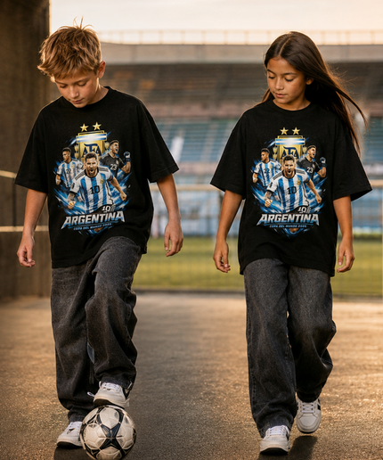 Argentina Copa del Mundo 2026 Squad Fire Kids Fan T-Shirt