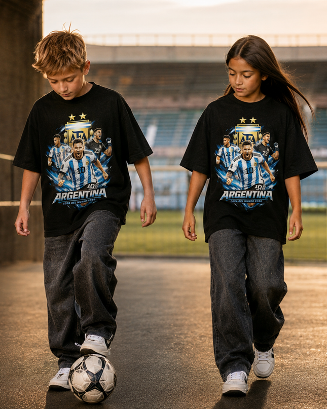 T-shirt enfant fan Argentine Coupe du Monde 2026