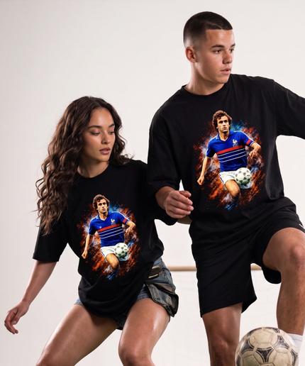 T-shirt unisexe de fan Michel Platini France Galaxy Action Legend