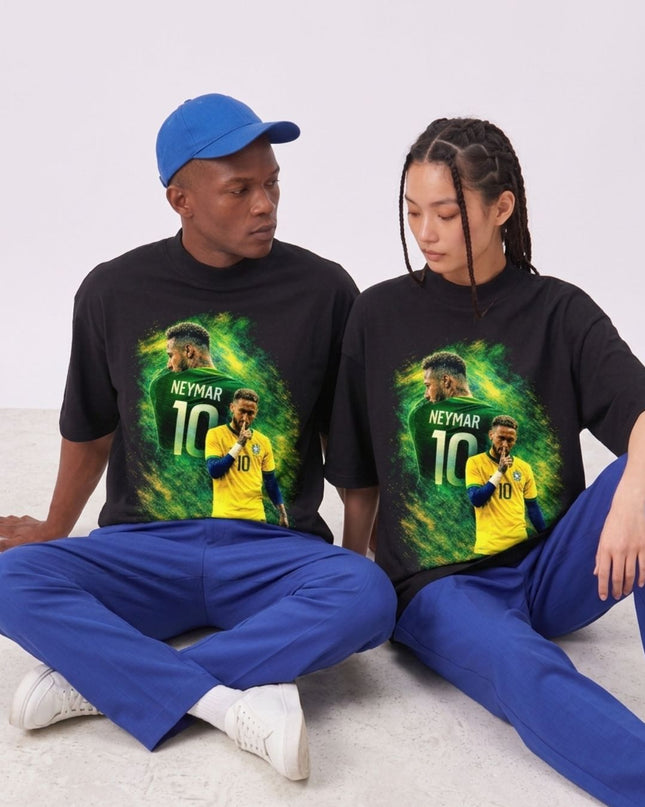 Neymar Jr. #10 Brazil Silence Gesture Unisex Fan T-Shirt