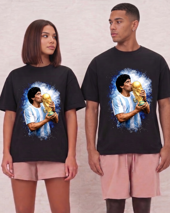 T-shirt Fan Argentine Baiser Coupe du Monde Diego Maradona