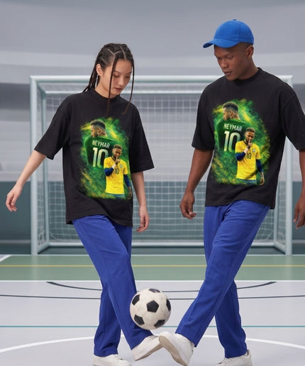 T-shirt unisexe Neymar Jr. #10 Brésil Geste de Silence pour Fans